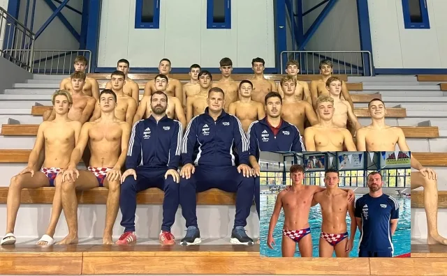 KAPEKAŠKI SU REPREZENTATIVCI ONI U BARCELONI  Josip i Mate sa trenerom Lovorom u hrvatskoj U-15 reprezentaciji